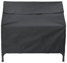 Casa para Cão Preto Tecido Oxford e Aço
