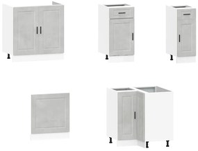 11 peças armário de cozinha conjunto Porto cinzento cimento