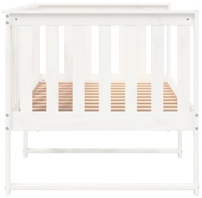 Sofá-cama 90x190 cm madeira de pinho maciça branco