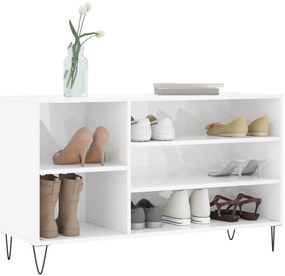 Sapateira 102x36x60 cm derivados de madeira branco brilhante