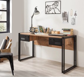 Secretária Cosmo – Pinho Atlântico e Preto – 139x75x60 cm
