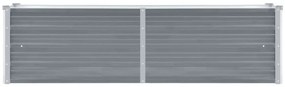 Canteiro elevado de jardim aço galvanizado 160x40x45cm cinzento
