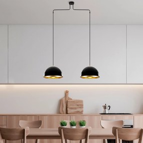 Candeeiro de Teto Fenerci – Preto e Dourado – 100 x 20 x 124 cm