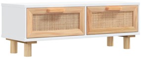 Mesa de centro 80x40x30 cm deriv. madeira/pinho maciço branco