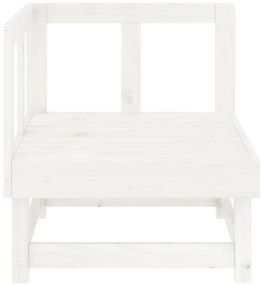 Sofás de canto para jardim 2 pcs madeira de pinho maciça branco