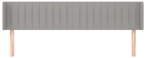 Cabeceira de cama c/ abas tecido 183x16x78/88 cm cinzento-claro