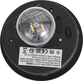 Balizador moderno para exterior preto com vidro canelado incluindo LED Solar IP65 - Ribble Mushroom