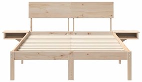 Estrutura de cama com mesas de cabeceira Castanho 120 x 200 cm