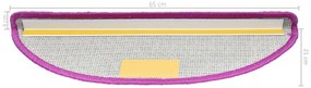 Tapetes de escadas 10 pcs 65x21x4 cm violeta