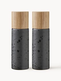 Moinhos de sal e pimenta com tampas de madeira Bizz, conjunto de 2