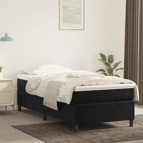 Estrutura de cama 90x190 cm veludo preto