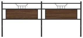 Cabeceira de cama 200cm derivados madeira/aço carvalho castanho