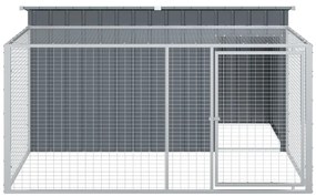 Casota p/ cães c/ parque 197x194x110 cm aço galvaniz. antracite