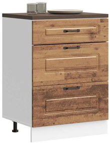 vidaXL Armário cozinha baixo Kalmar madeira artificial madeira velha