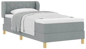 Cama Box com Colchão vidaXL Cinza Claro 100x200 cm Têxtil