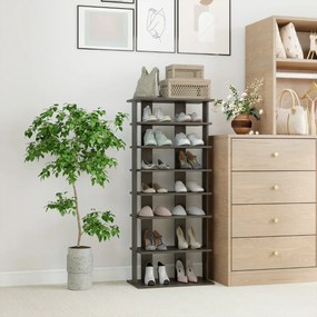 Sapateira vertical para sapatos 47 x 25,5 x 110 cm com 7 níveis Cinzenta