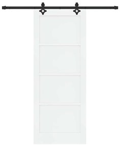 Porta Deslizante vidaXL com Conjunto de Ferragens Branca 83x211 cm Mad