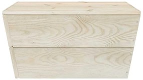 2 pcs conjunto lounge de jardim madeira de abeto impregnada