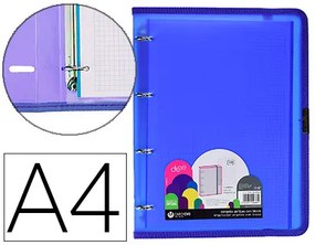 Pasta Carchivo Dune 4 Argolas 20 mm Polipropileno Rigido Din A4 com Recarga 120 F com Elásticos Cor Azul