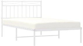 Estrutura de cama com cabeceira 100x200 cm metal branco