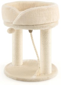 Torre de escalada para gatos 4 em 1 com poleiro macio e base acolchoada - cinza