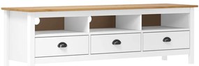 Móvel de TV Hill 158x40x47 cm pinho maciço branco