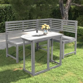 vidaXL 2 pcs conjunto bistrô em madeira de acácia maciça cinzento