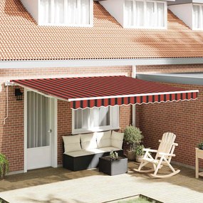 vidaXL Toldo Retrátil laranja e castanho 400 × 350 cm Tecido e Aço
