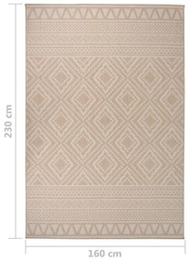 Tapete de tecido plano p/ exterior 160x230 cm riscas castanhas