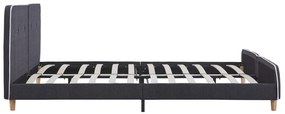 Estrutura de cama sem colchão de tecido cinza escuro 150x200 cm