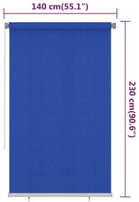 Estore de rolo para exterior PEAD 140x230 cm azul