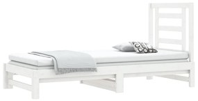 Sofá-cama de puxar 2x(90x200) cm pinho maciço branco