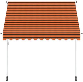 Toldo retrátil manual 250 cm laranja e castanho