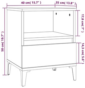 Mesa de cabeceira 40x35x50 cm carvalho sonoma