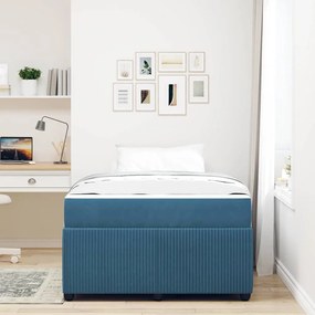Estrutura de cama com colchão Outros Azul 120 x 190 cm Veludo