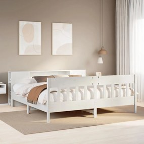 Cama com estante sem colchão 180x200 cm pinho maciço branco