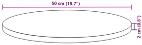 Tampo de mesa redondo Ø50x2 cm madeira de acácia maciça