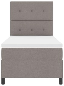 Cama Box Spring com Colchão Taupe 100x200 cm Tecido