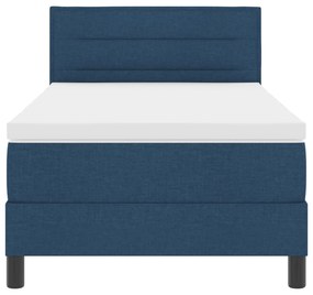 Cama Box Spring com Colchão Azul 90x200 cm Tecido