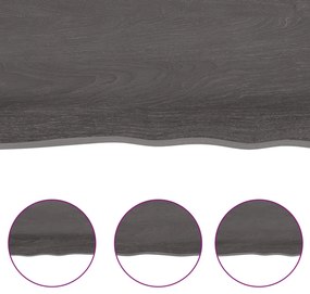 Prateleira de parede 220x50x4 cm carvalho tratado cinza-escuro