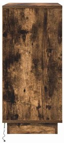 Criado-mudo com LED Carvalho Fumado 71x34,5x75 cm Madeira de Engenhari