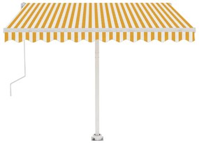 Toldo automático independente 300x250 cm amarelo e branco