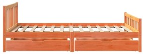 Cama sem colchão 160x200 cm madeira pinho maciço castanho-mel