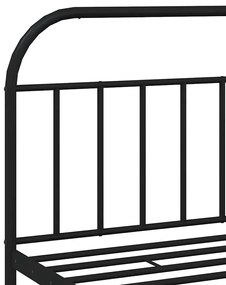Estrutura de cama com cabeceira e pés 193x203 cm metal preto