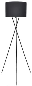 vidaXL Candeeiro de chão com suporte preto 139 cm