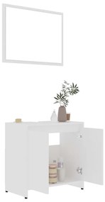 4 pcs conjunto de móveis de casa de banho contraplacado branco