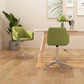 vidaXL Cadeiras de jantar giratórias 2 pcs tecido verde