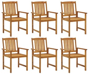 Cadeiras de jardim com almofadões 6 pcs acácia maciça