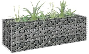 vidaXL Canteiro elevado/cesto gabião 90x30x30 cm aço galvanizado