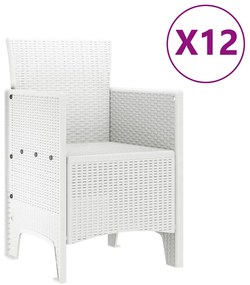 Conjunto de Jantar para Jardim 13 pcs Branco 300 x 100 x 73 cm